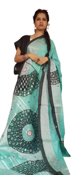 Linen cutwork saree SILK ZONE